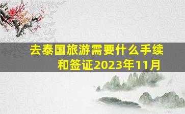 去泰国旅游需要什么手续和签证2023年11月