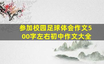 参加校园足球体会作文500字左右初中作文大全