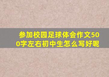 参加校园足球体会作文500字左右初中生怎么写好呢