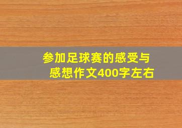 参加足球赛的感受与感想作文400字左右