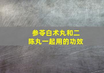 参苓白术丸和二陈丸一起用的功效