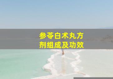 参苓白术丸方剂组成及功效