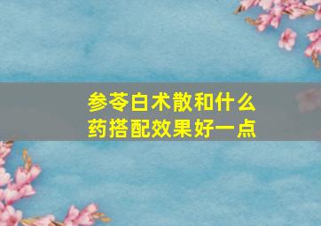 参苓白术散和什么药搭配效果好一点