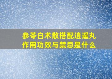 参苓白术散搭配逍遥丸作用功效与禁忌是什么