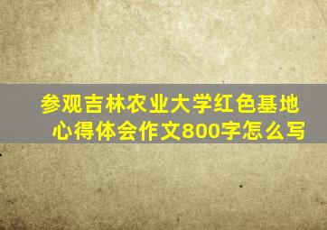 参观吉林农业大学红色基地心得体会作文800字怎么写