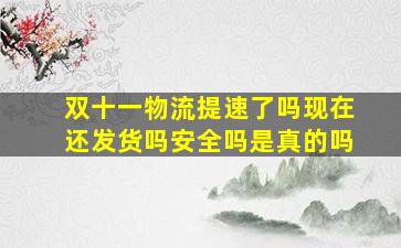 双十一物流提速了吗现在还发货吗安全吗是真的吗