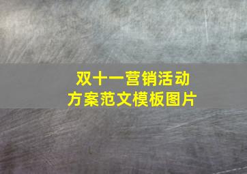 双十一营销活动方案范文模板图片