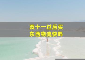 双十一过后买东西物流快吗