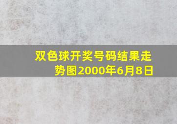 双色球开奖号码结果走势图2000年6月8日