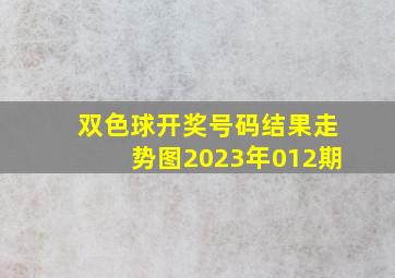 双色球开奖号码结果走势图2023年012期