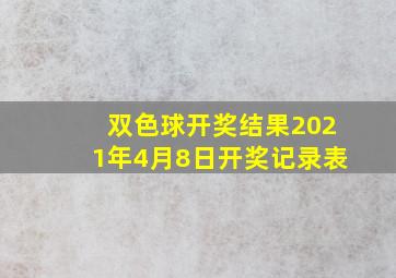 双色球开奖结果2021年4月8日开奖记录表