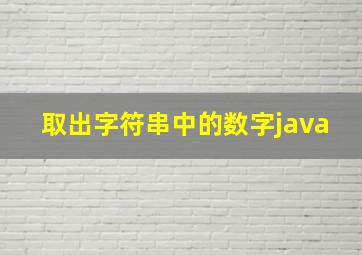 取出字符串中的数字java