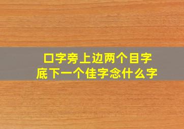 口字旁上边两个目字底下一个佳字念什么字