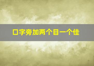 口字旁加两个目一个佳