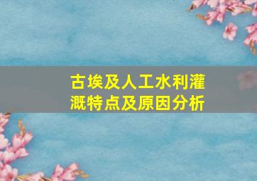 古埃及人工水利灌溉特点及原因分析