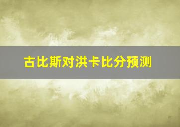 古比斯对洪卡比分预测