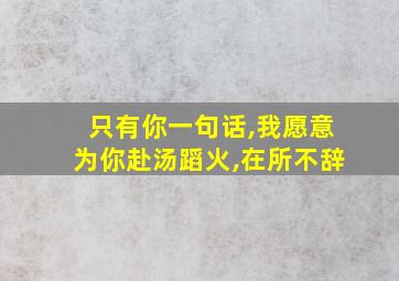 只有你一句话,我愿意为你赴汤蹈火,在所不辞