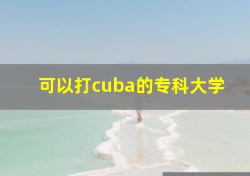 可以打cuba的专科大学