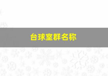 台球室群名称