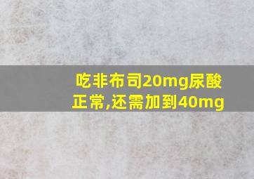 吃非布司20mg尿酸正常,还需加到40mg