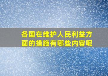 各国在维护人民利益方面的措施有哪些内容呢