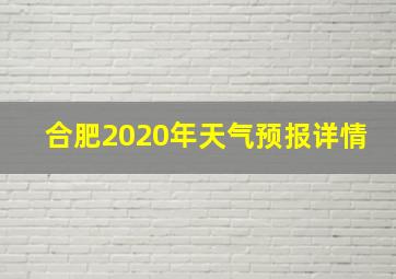 合肥2020年天气预报详情