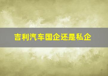 吉利汽车国企还是私企