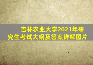 吉林农业大学2021年研究生考试大纲及答案详解图片