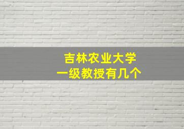 吉林农业大学一级教授有几个