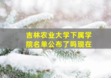 吉林农业大学下属学院名单公布了吗现在