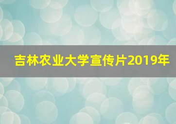 吉林农业大学宣传片2019年