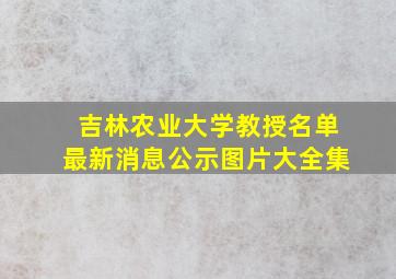 吉林农业大学教授名单最新消息公示图片大全集