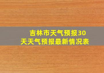 吉林市天气预报30天天气预报最新情况表