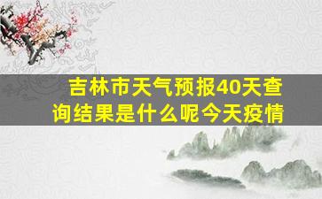 吉林市天气预报40天查询结果是什么呢今天疫情