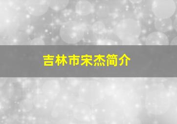 吉林市宋杰简介