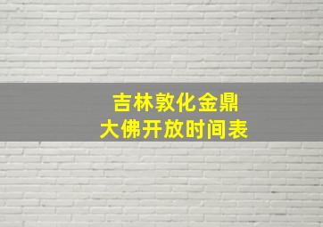 吉林敦化金鼎大佛开放时间表