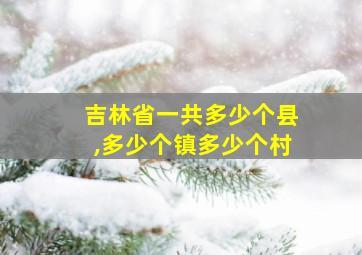 吉林省一共多少个县,多少个镇多少个村