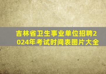 吉林省卫生事业单位招聘2024年考试时间表图片大全