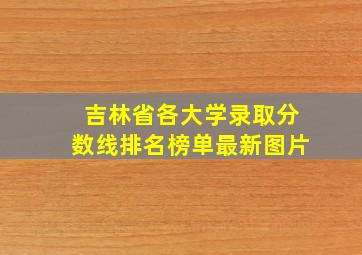 吉林省各大学录取分数线排名榜单最新图片