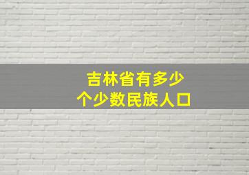 吉林省有多少个少数民族人口