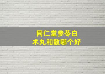 同仁堂参苓白术丸和散哪个好