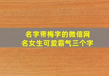 名字带梅字的微信网名女生可爱霸气三个字