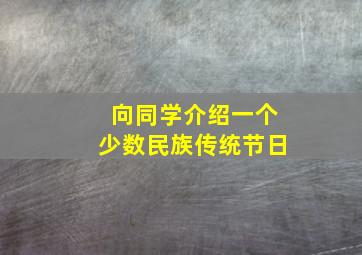 向同学介绍一个少数民族传统节日