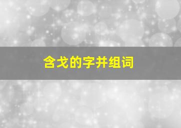 含戈的字并组词