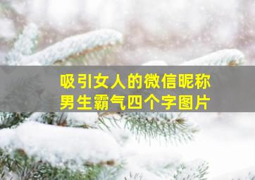 吸引女人的微信昵称男生霸气四个字图片