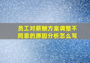 员工对薪酬方案调整不同意的原因分析怎么写