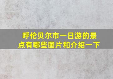 呼伦贝尔市一日游的景点有哪些图片和介绍一下