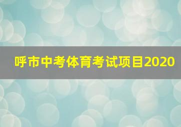 呼市中考体育考试项目2020