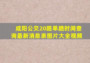 咸阳公交20路单趟时间查询最新消息表图片大全视频