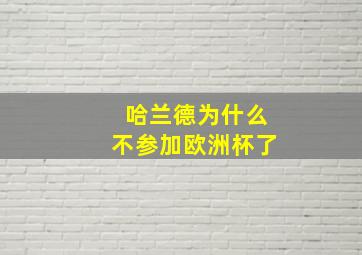 哈兰德为什么不参加欧洲杯了